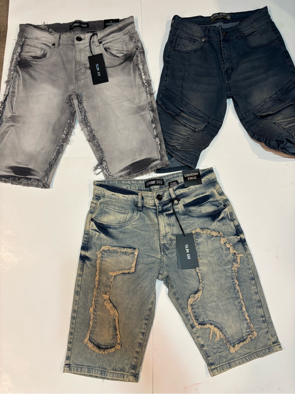 Lot of 3 Men’s Denim Shorts/ Legendary Status & Denim & Rivets/ Size 30 NWT